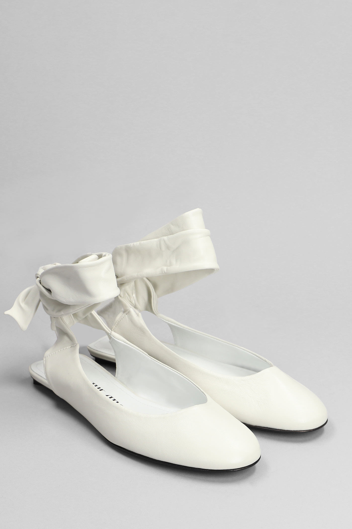 Shop Attico Cloe Ballet Flats In White Leather
