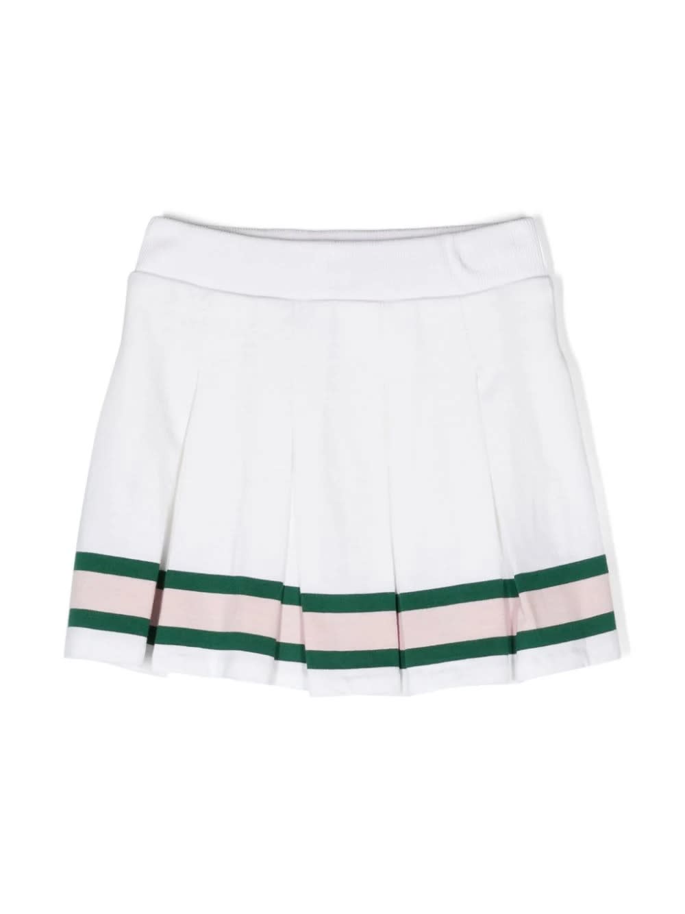 Shop Ralph Lauren White Pleated Mini Skirt With Striped Pattern