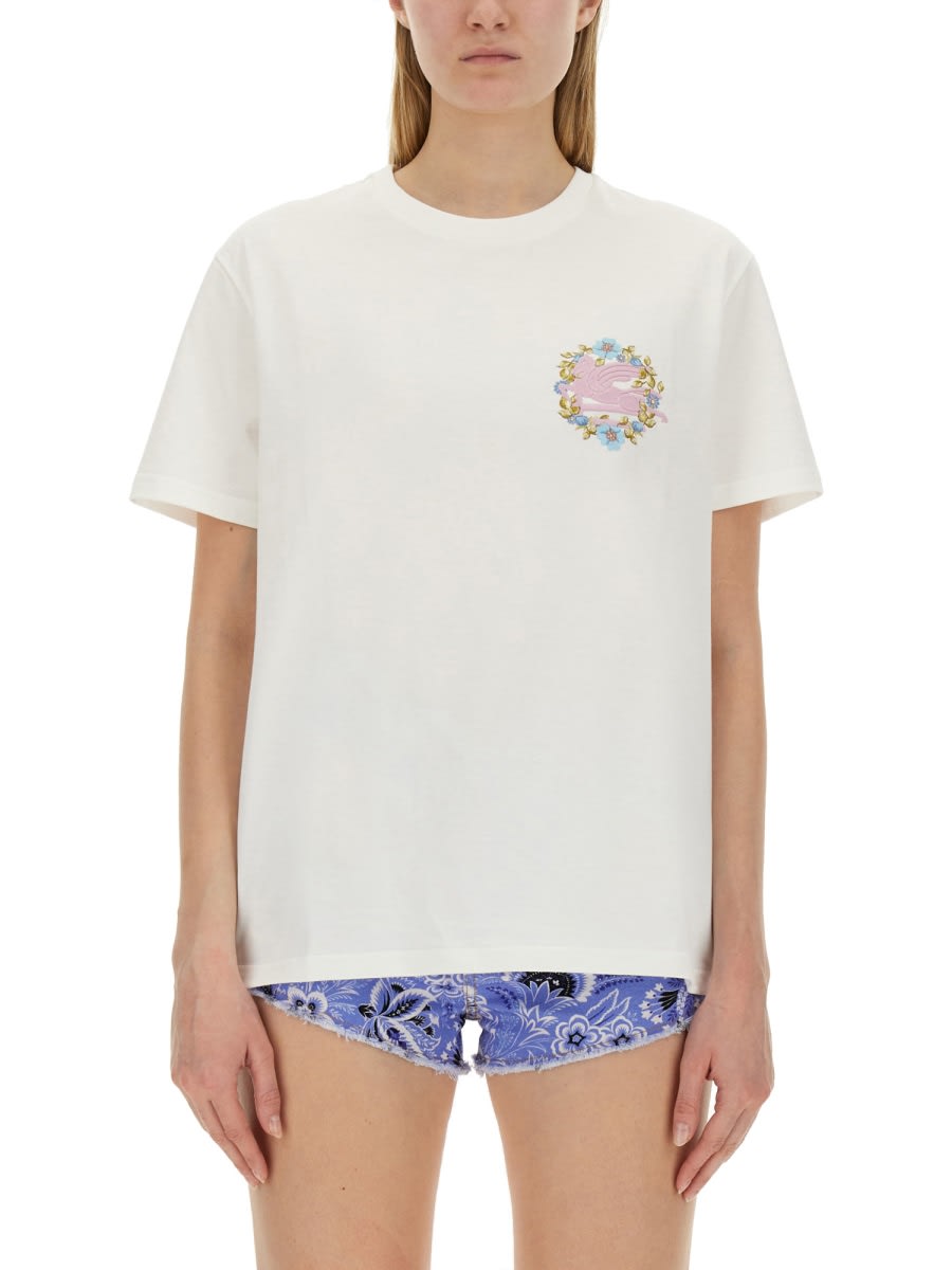 Shop Etro T-shirt With Logo In Multicolour