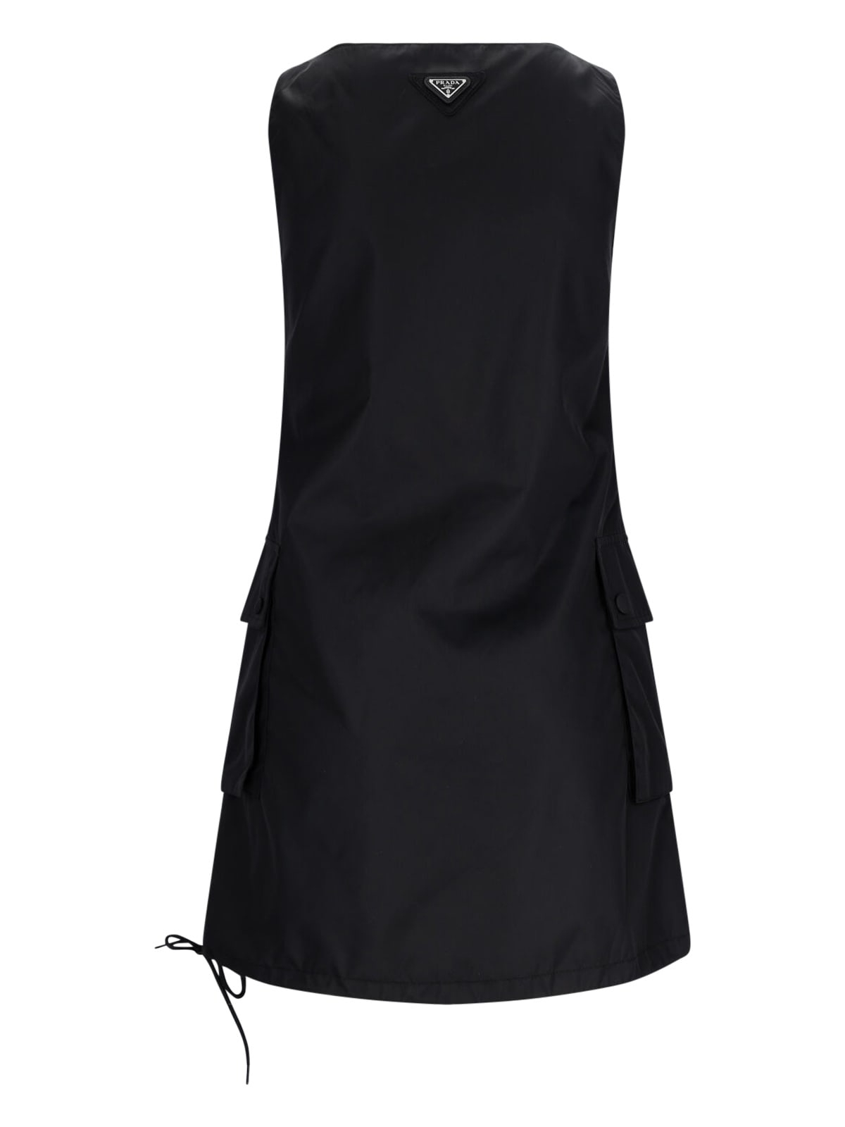 Prada Re-nylon Dress In Black