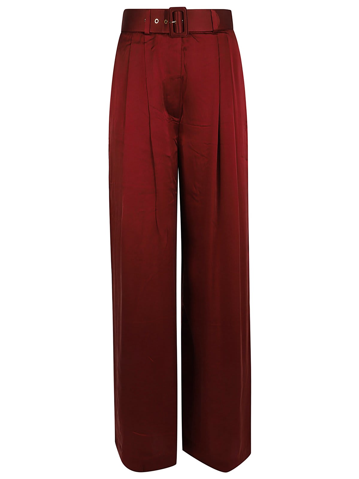 Shop Zimmermann Pleated Tuck Pants In Bordeaux