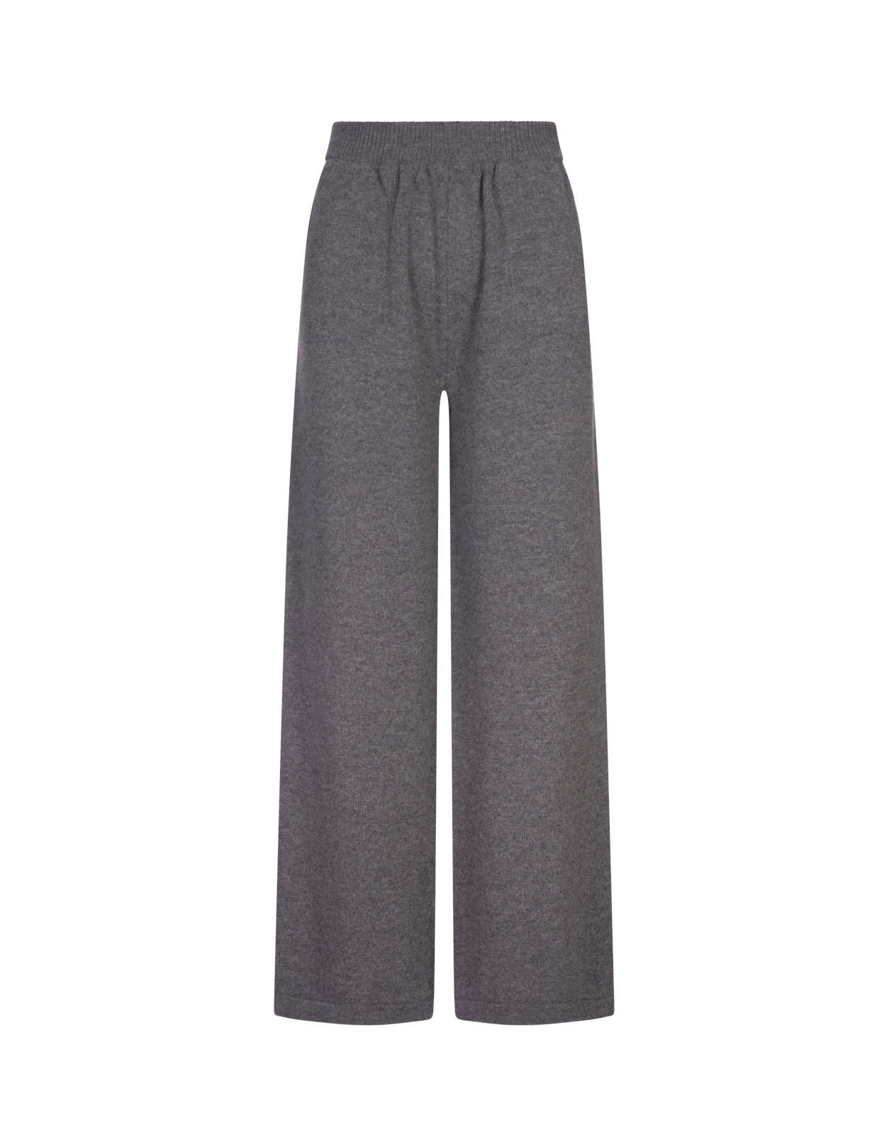 Shop Msgm Grey Knitted Wide Pants