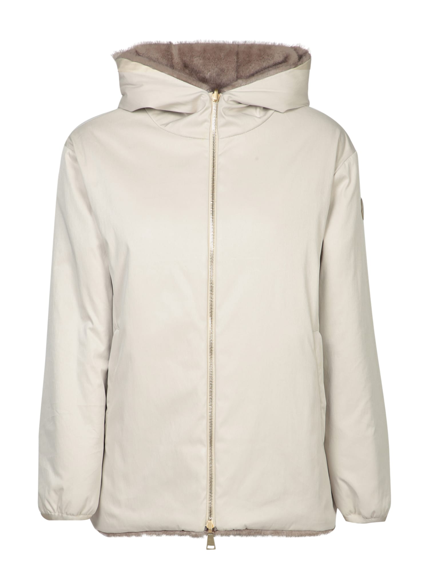 Shop Moncler Brissac Ivory Jacket In White