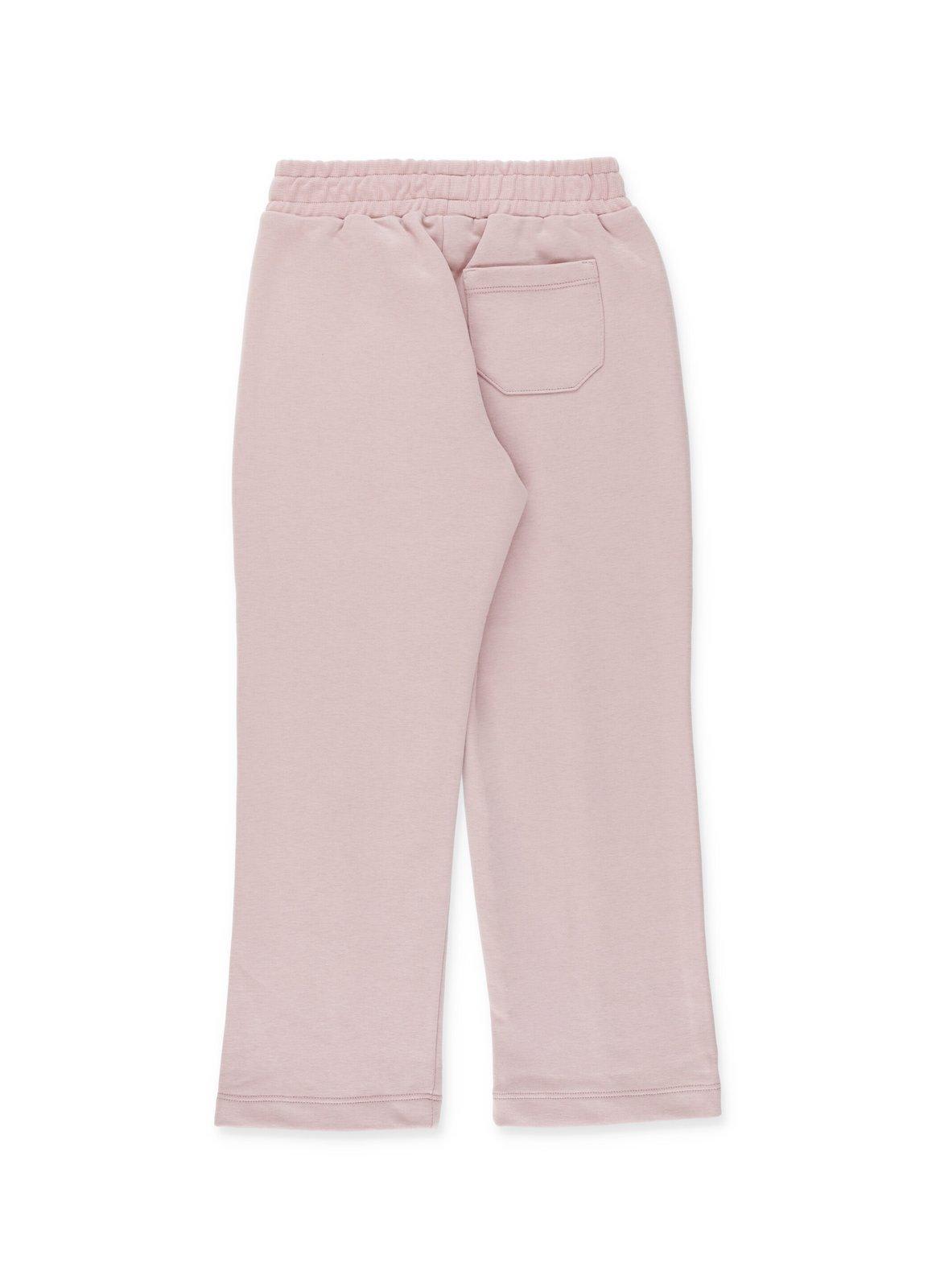Shop Golden Goose Logo Detailed Straight Leg Trousers In Pink/silver