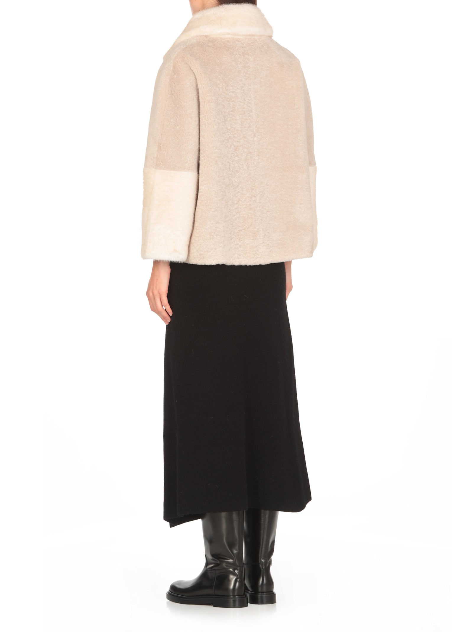 Shop Bully Synthetic Fur Jacekt In Beige