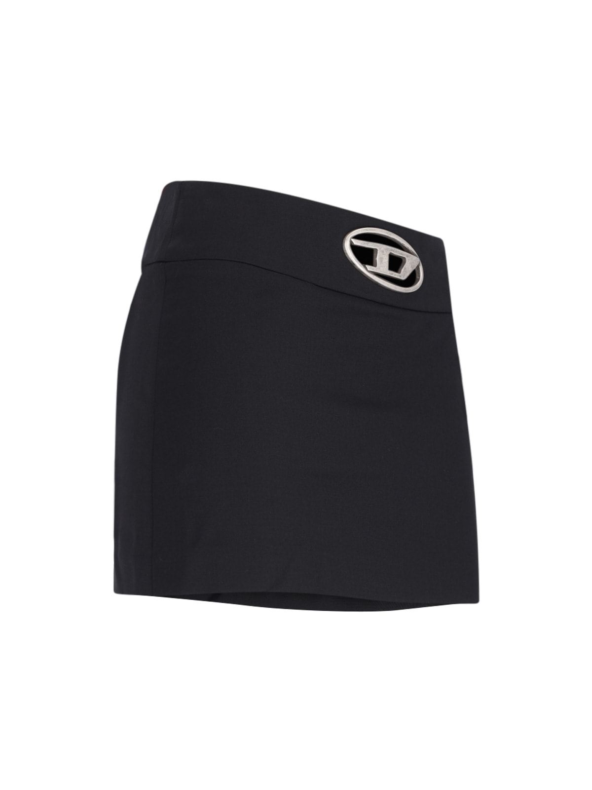 Shop Diesel O-dixy Logo Mini Skirt In Black