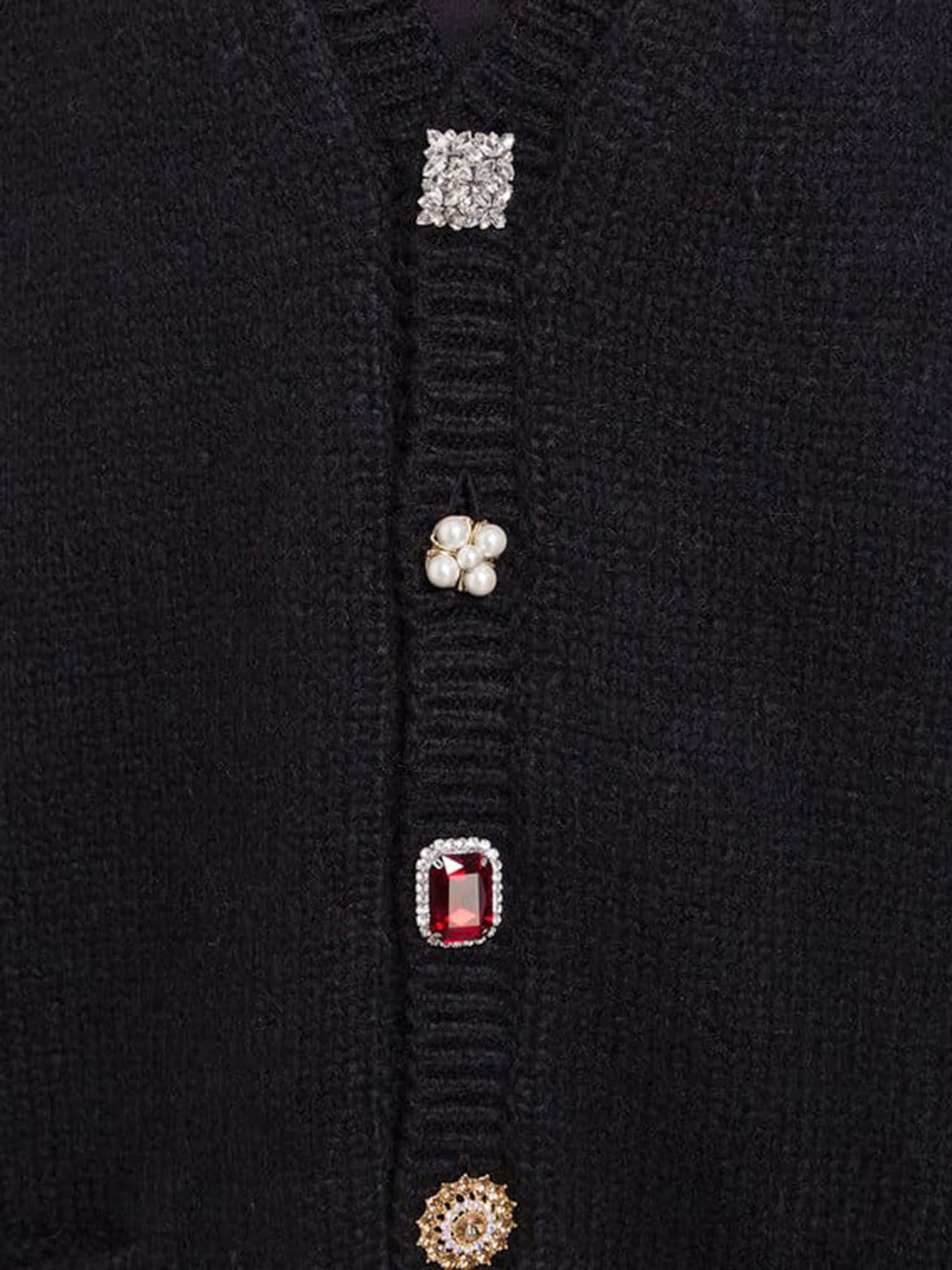 Vetements Alpaca And Wool Cardigan With Mismatched Buttons In Black