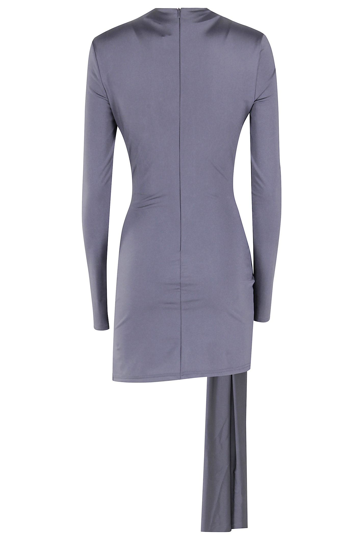 David Koma Drape Overlay Mini Dress With Crystal Spiral Embr In Blue