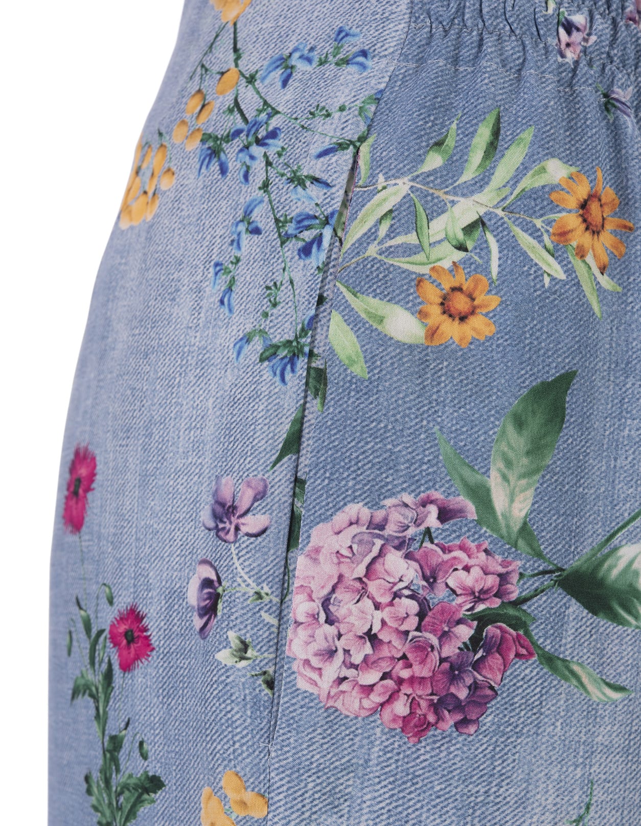Shop Ermanno Scervino Palazzo Joggers With Floral Print In Blue
