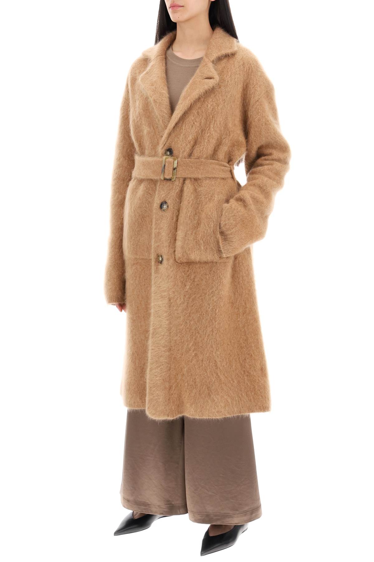 Shop Guest In Residence Brushed Cashmere Coat In Almond (brown)