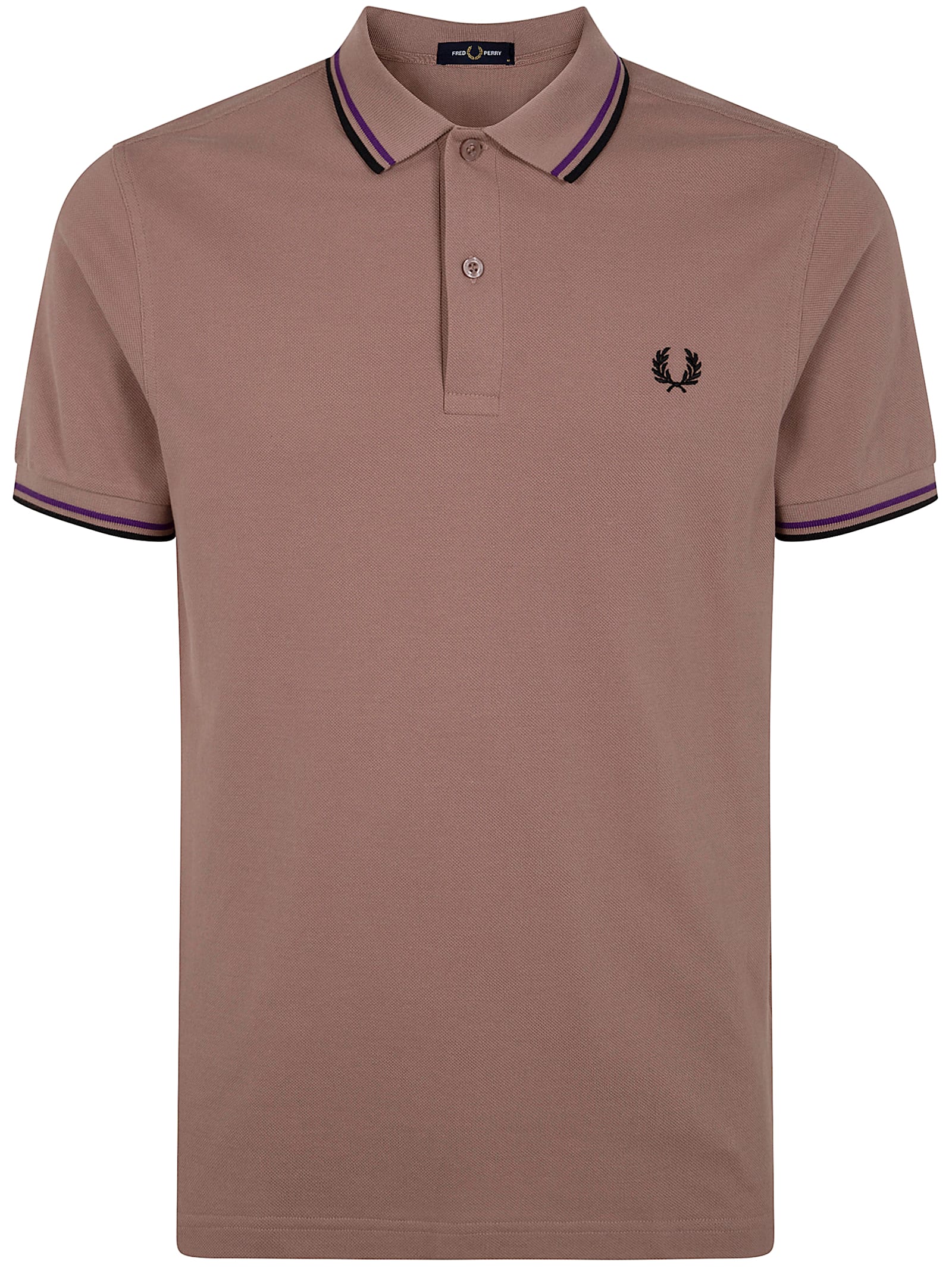 Fred Perry Twin Tipped Shirt In Drkpink Ameth Black