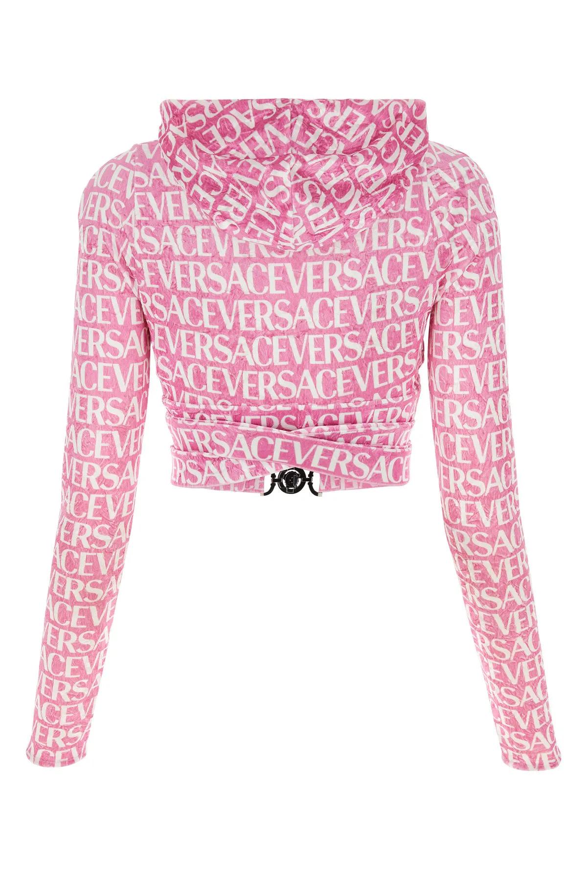 Shop Versace Printed Chenille Top