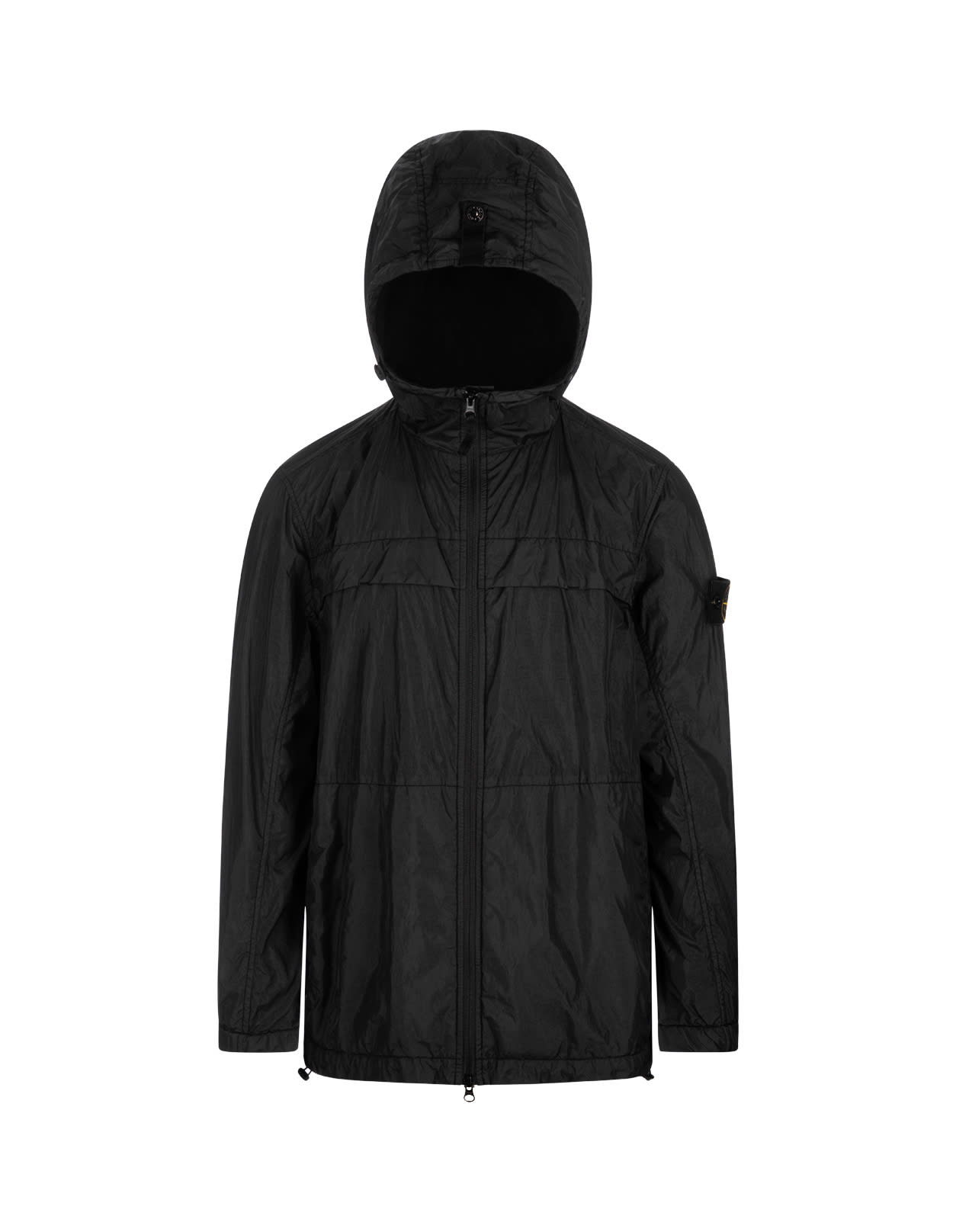 Stone Island Garment Dyed Crinkle Reps R-ny Lightweight Jacket In Black