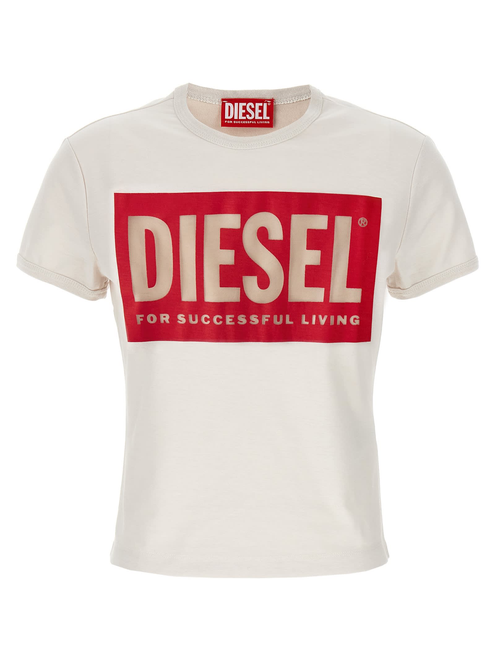 Shop Diesel T-malun T-shirt In White