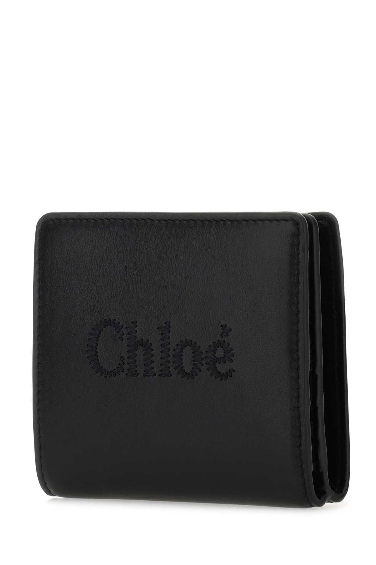 Shop Chloé Black Leather Sense Wallet