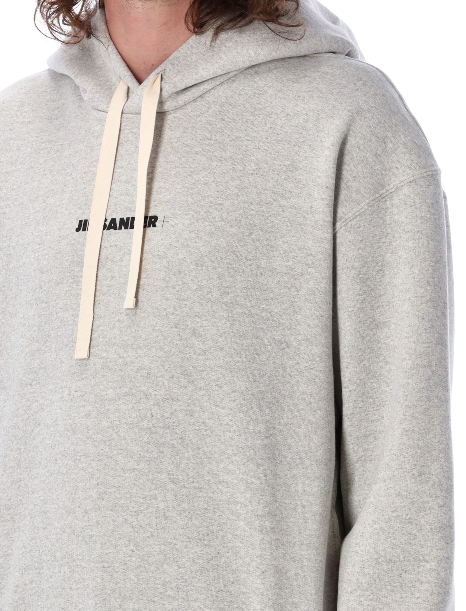 Shop Jil Sander Logo Hoodie In Grey