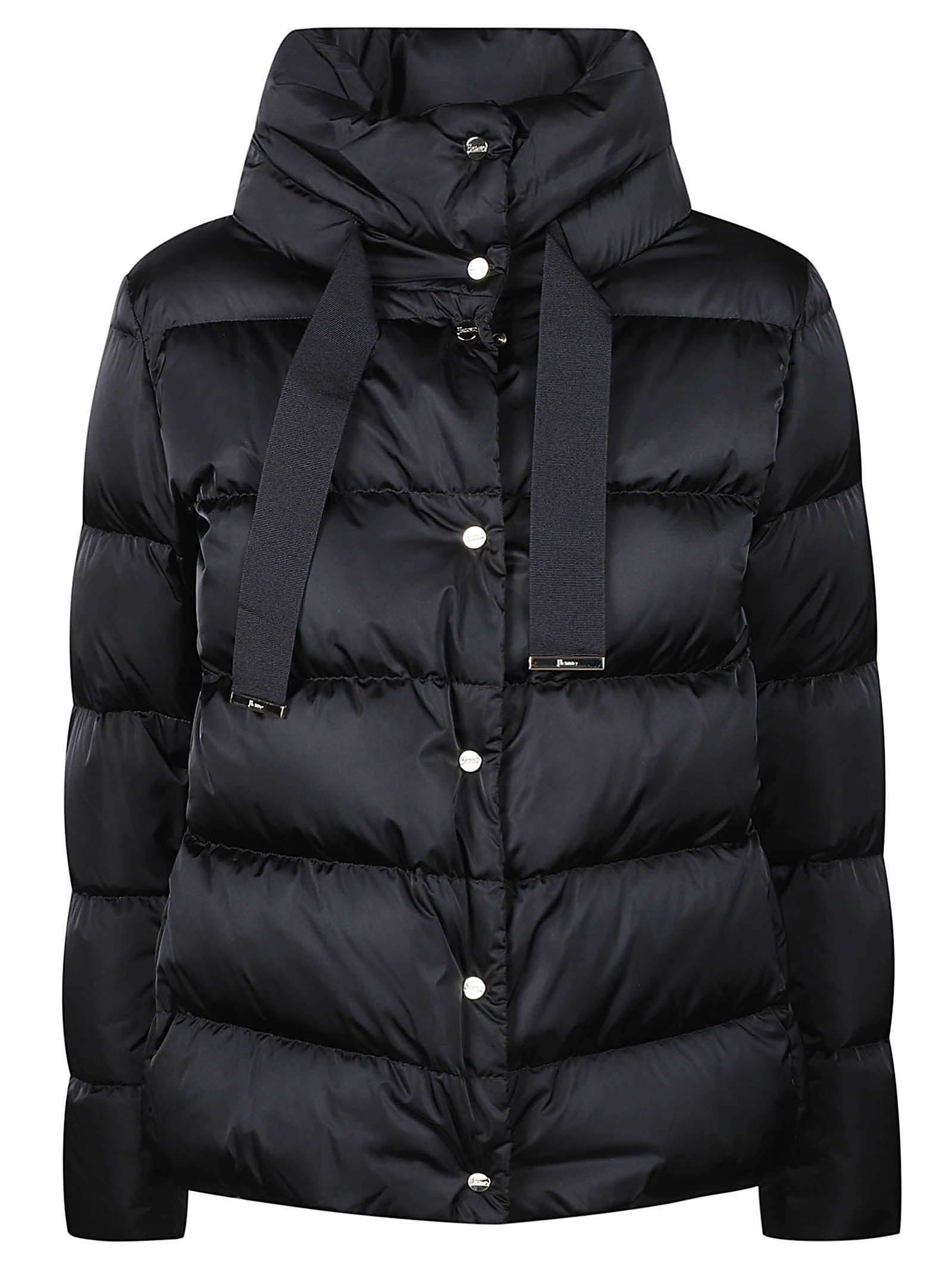 Herno Satin Cape Down Jacket In Blue