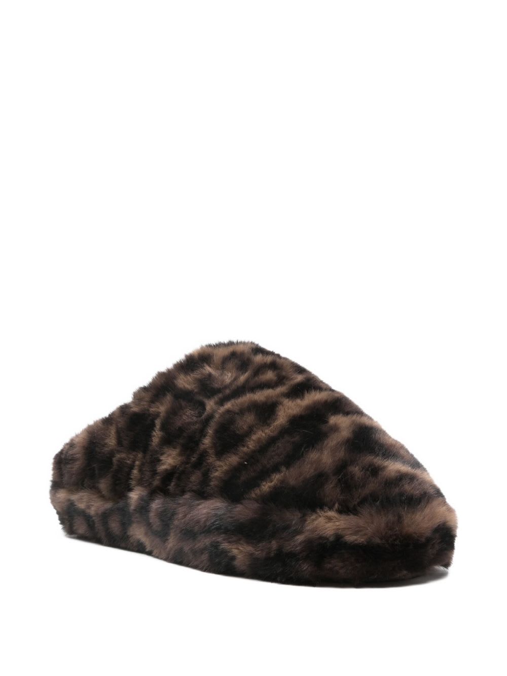 Apparis Misha Leopard Slippers In Brown
