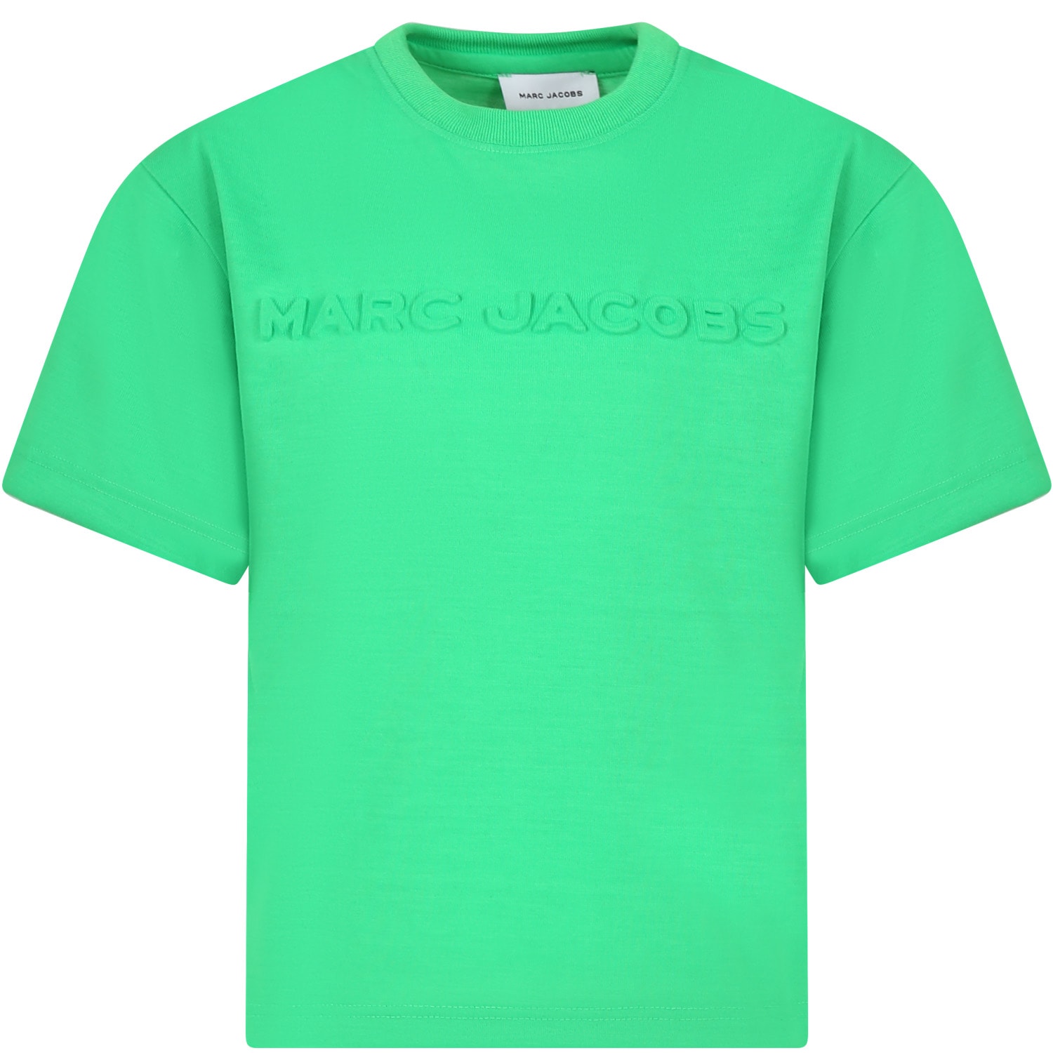 Shop Marc Jacobs Green T-shirt For Kids With Logo In Blue