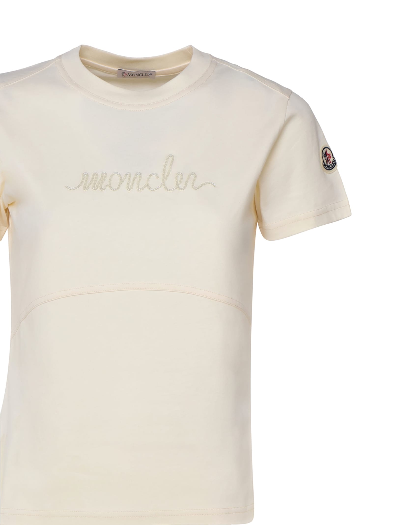 Shop Moncler T-shirt In Cotton In White