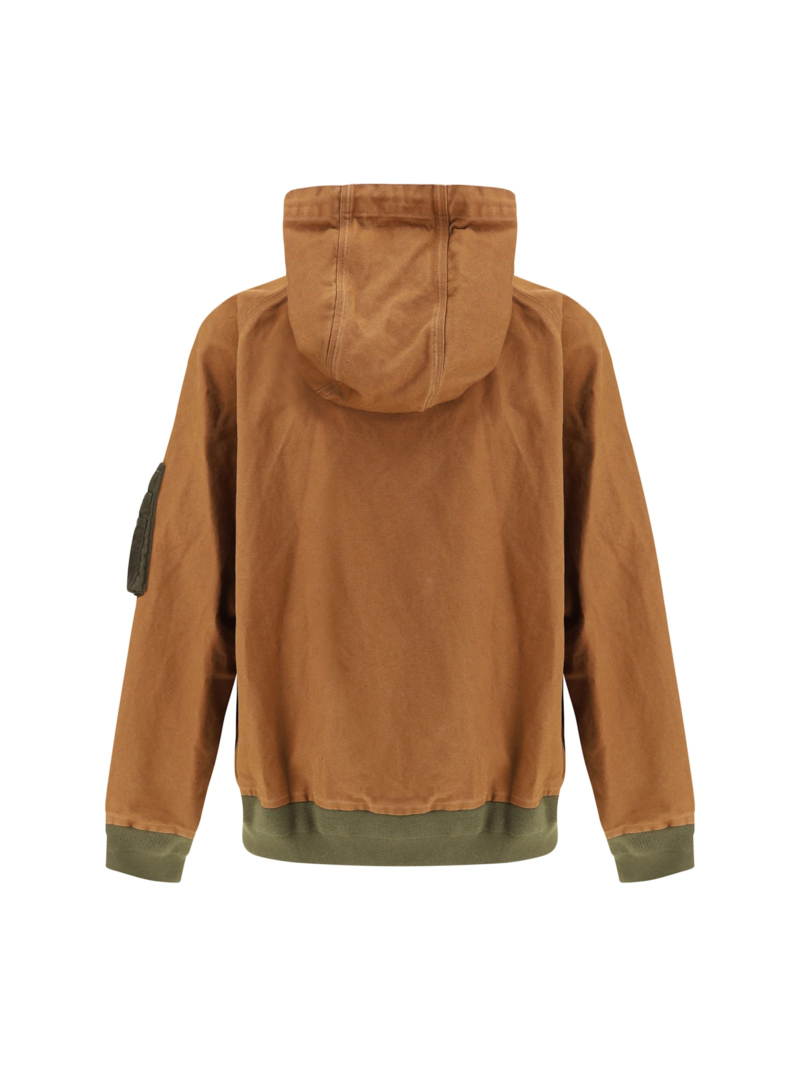 Sacai Washed Duck Hooded Blouson By  X Carhartt Wip In Brown