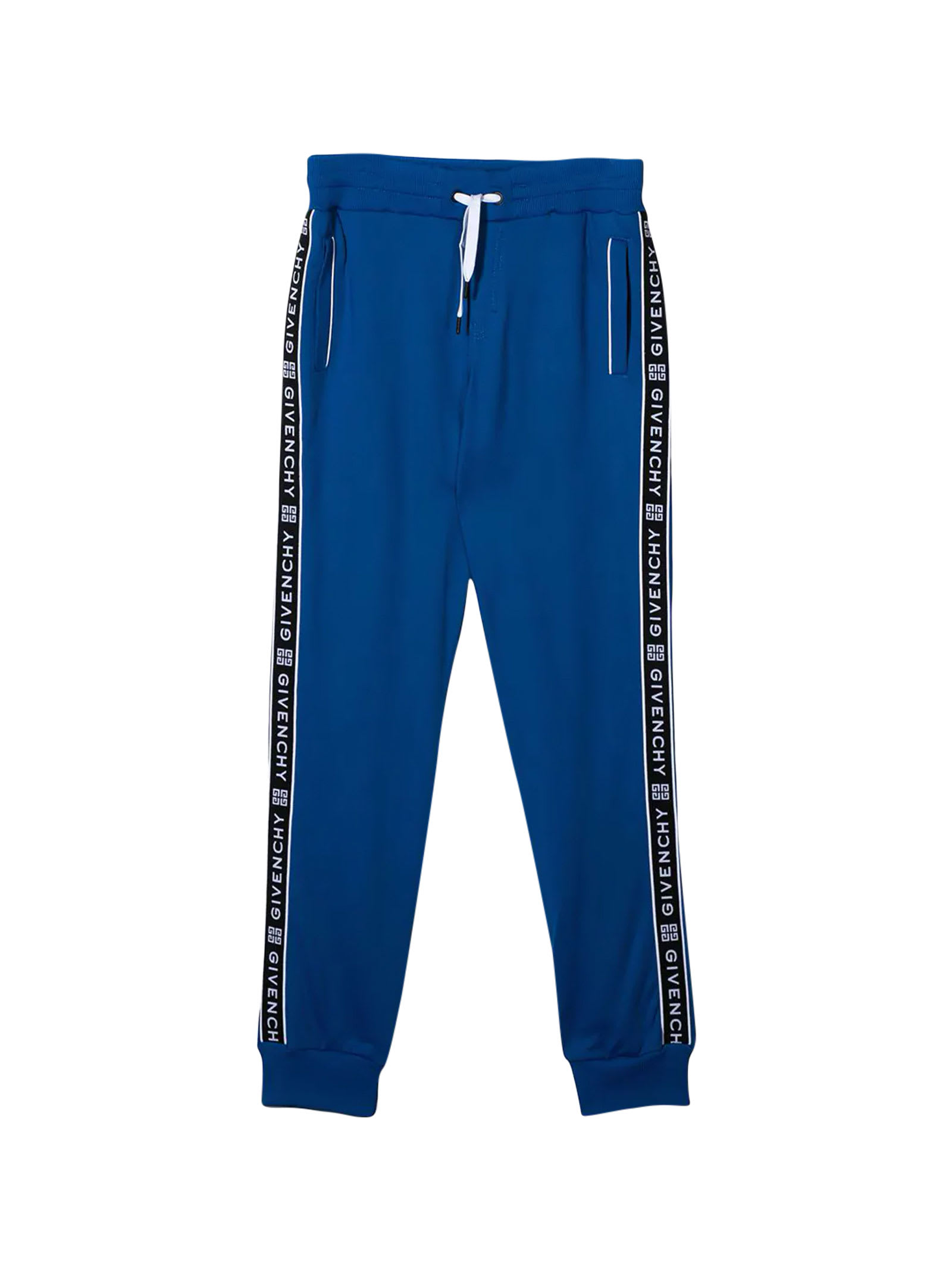 GIVENCHY GIVENCHY BLUE TROUSERS WITH SIDE BAND,H2407681F