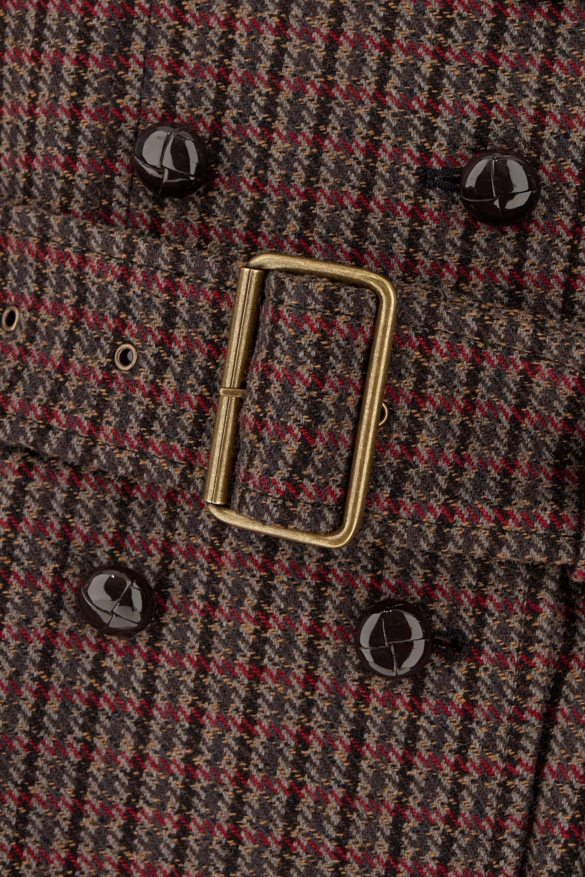 Chloé Embroidered Wool Blend Coat In Brown