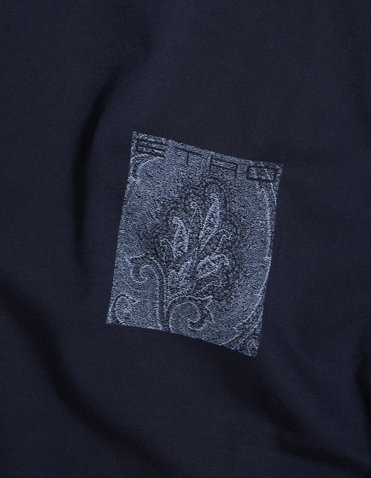 Shop Etro Navy Blue T-shirt With Paisley Patch