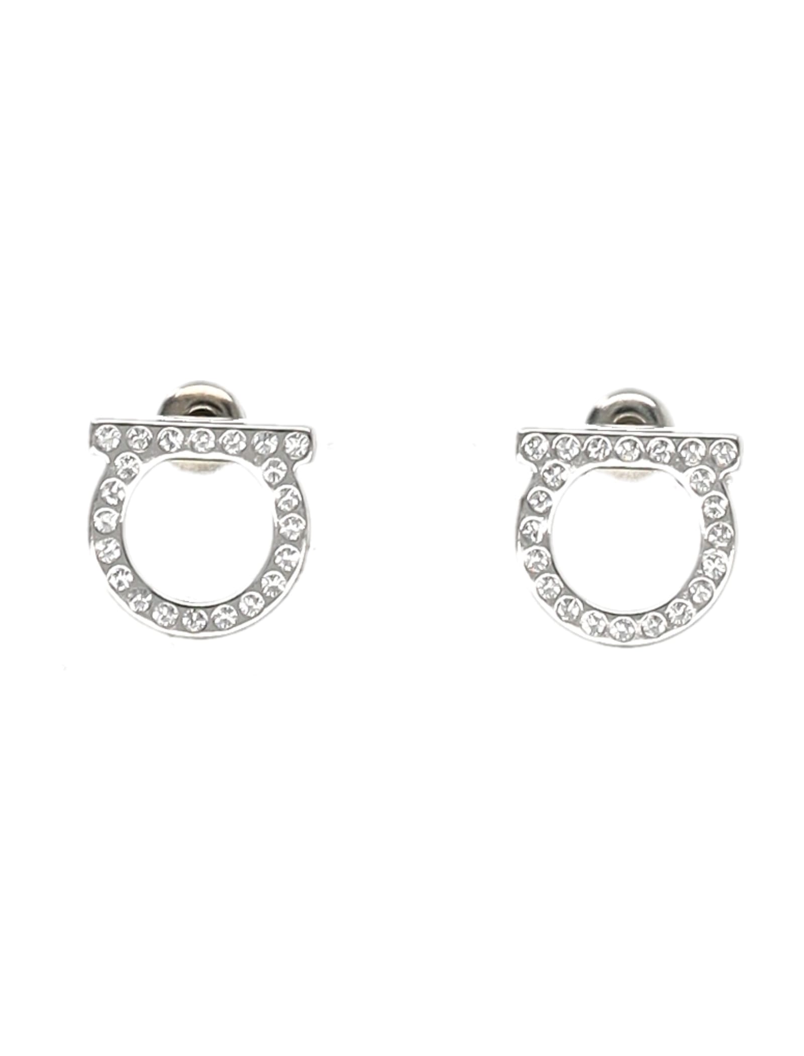 Shop Ferragamo Stud Earrings In Argento