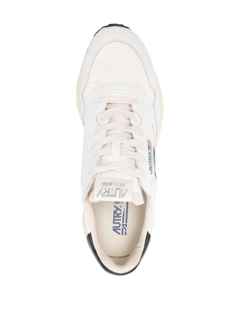 Shop Autry White And Black Reelwind Low Sneakers