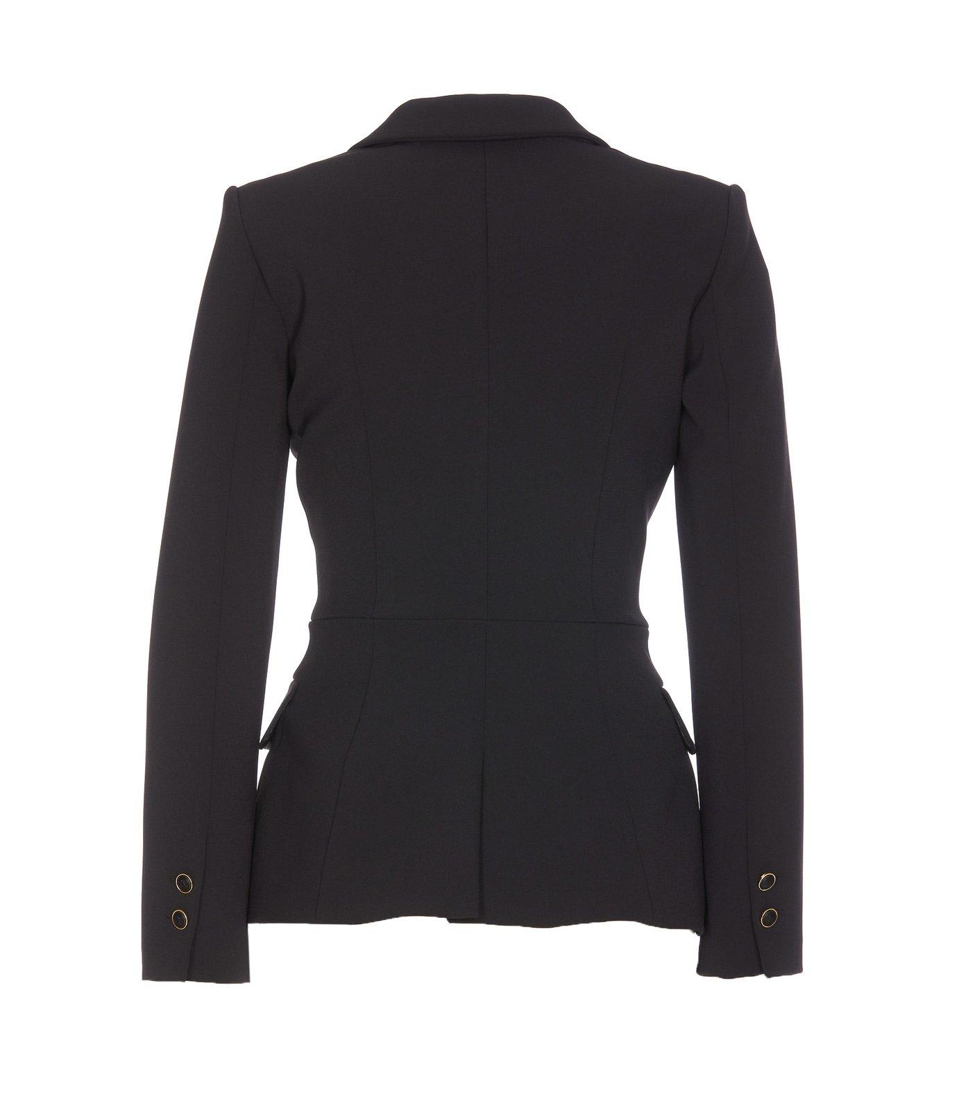 Shop Elisabetta Franchi Double-breasted Blazer In Black