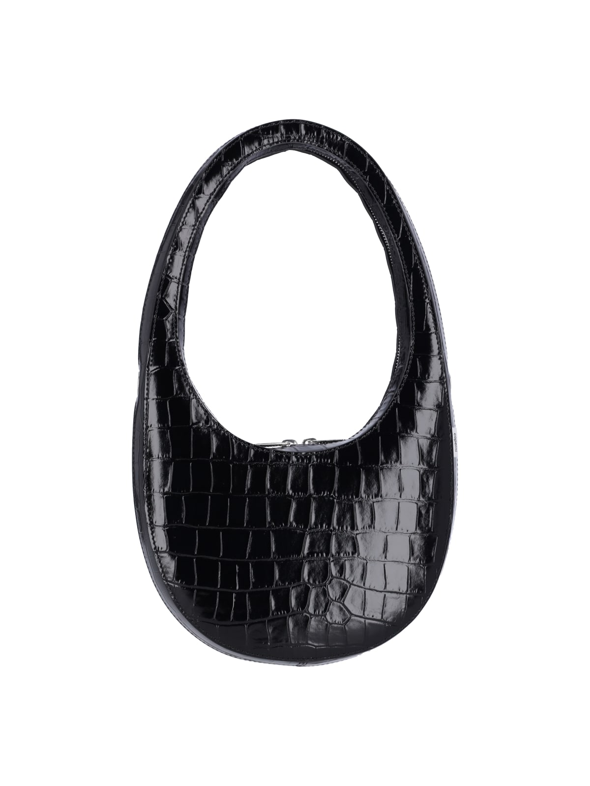 Shop Coperni Croco Swipe Crossbody Bag In Black