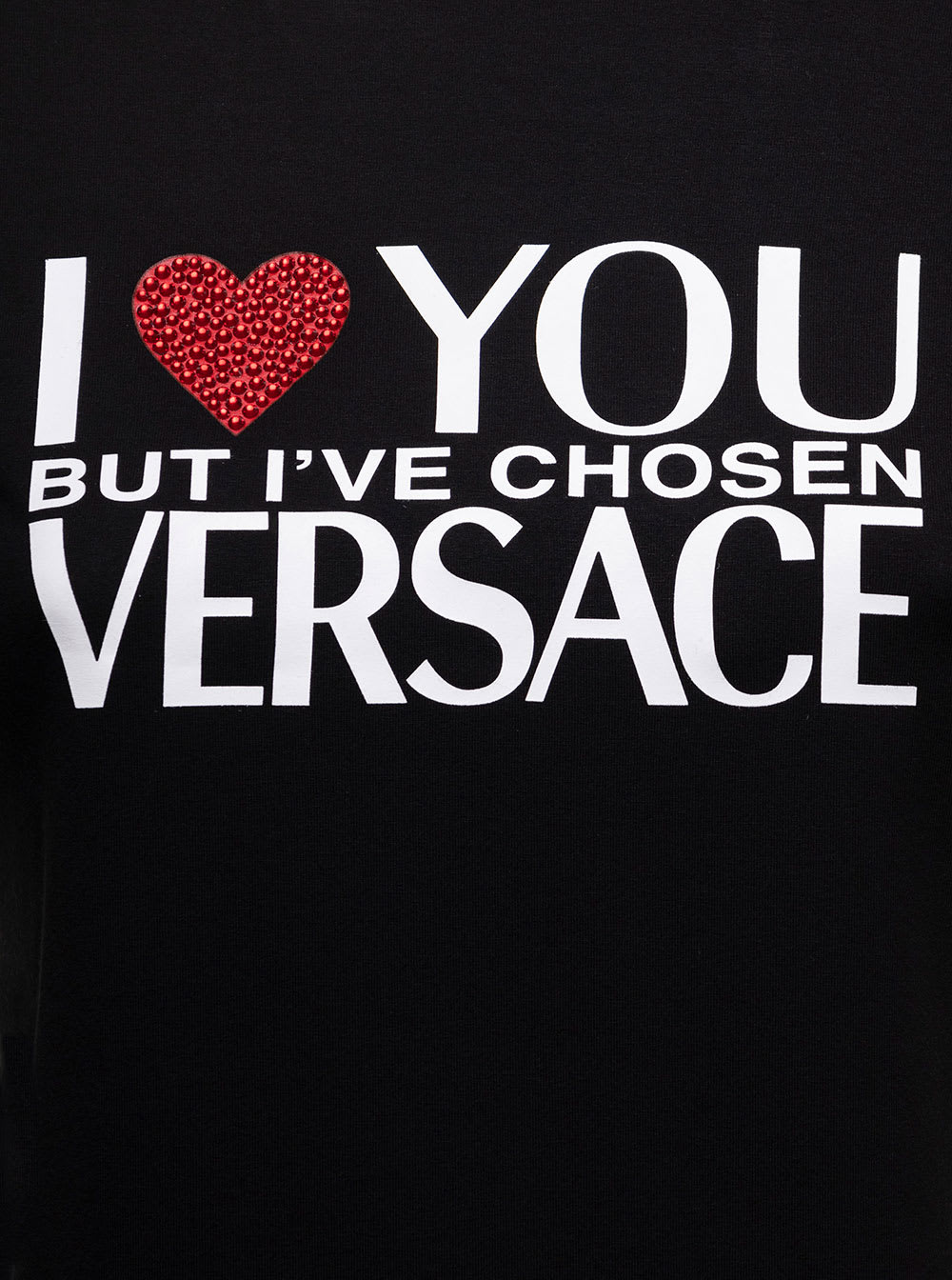 Shop Versace I Love You  Tshirt In Black