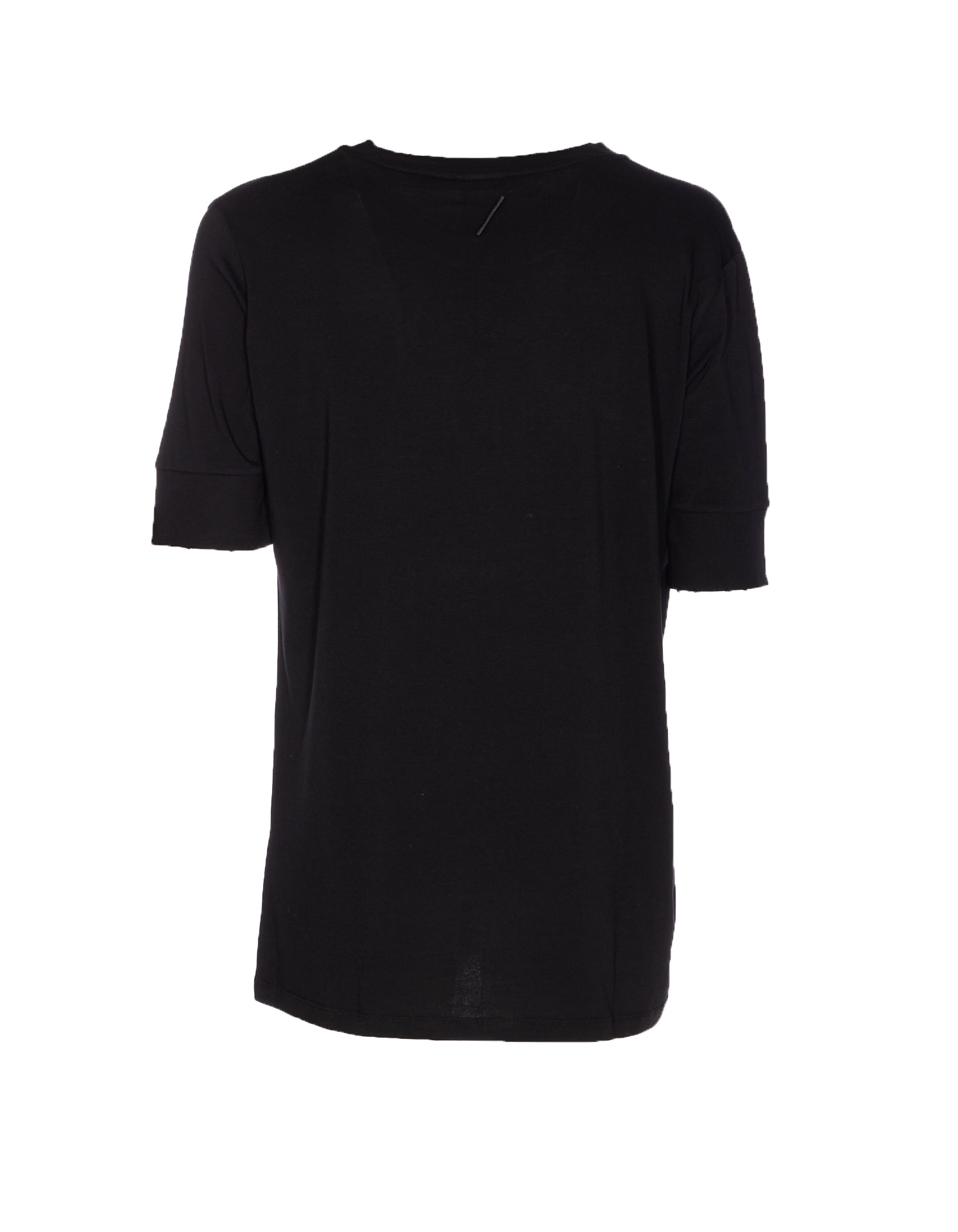 Thom Krom Oversized Patched Print Cotton-modal Stretch Jersey T-shirt In Black
