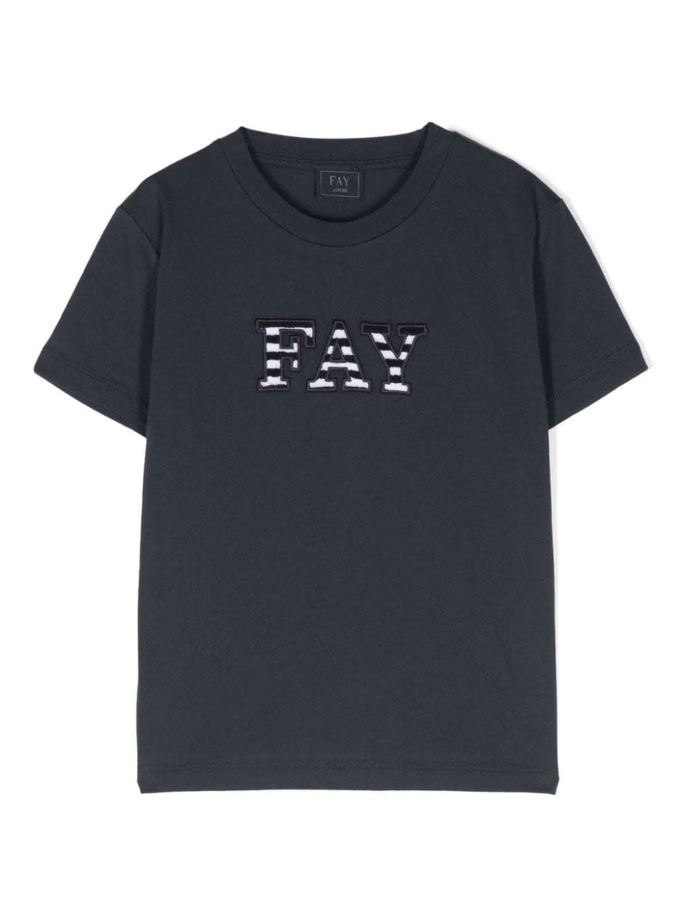 Shop Fay Logo Cotton T-shirt In Blue