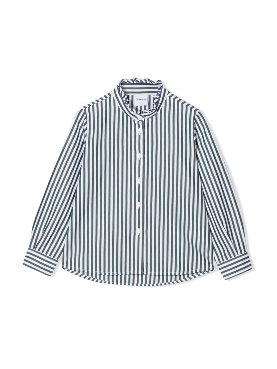 Shop Aspesi M/l Striped Shirt In Multicolour