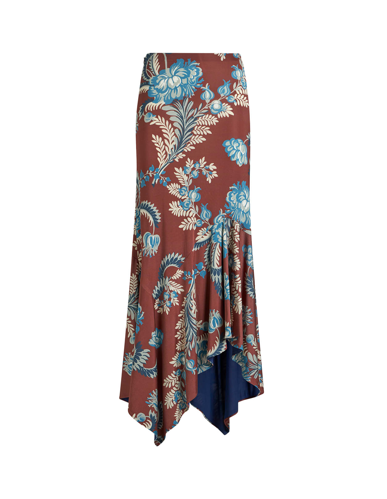 Shop Etro Burgundy Printed Jersey Midi Skirt In Red