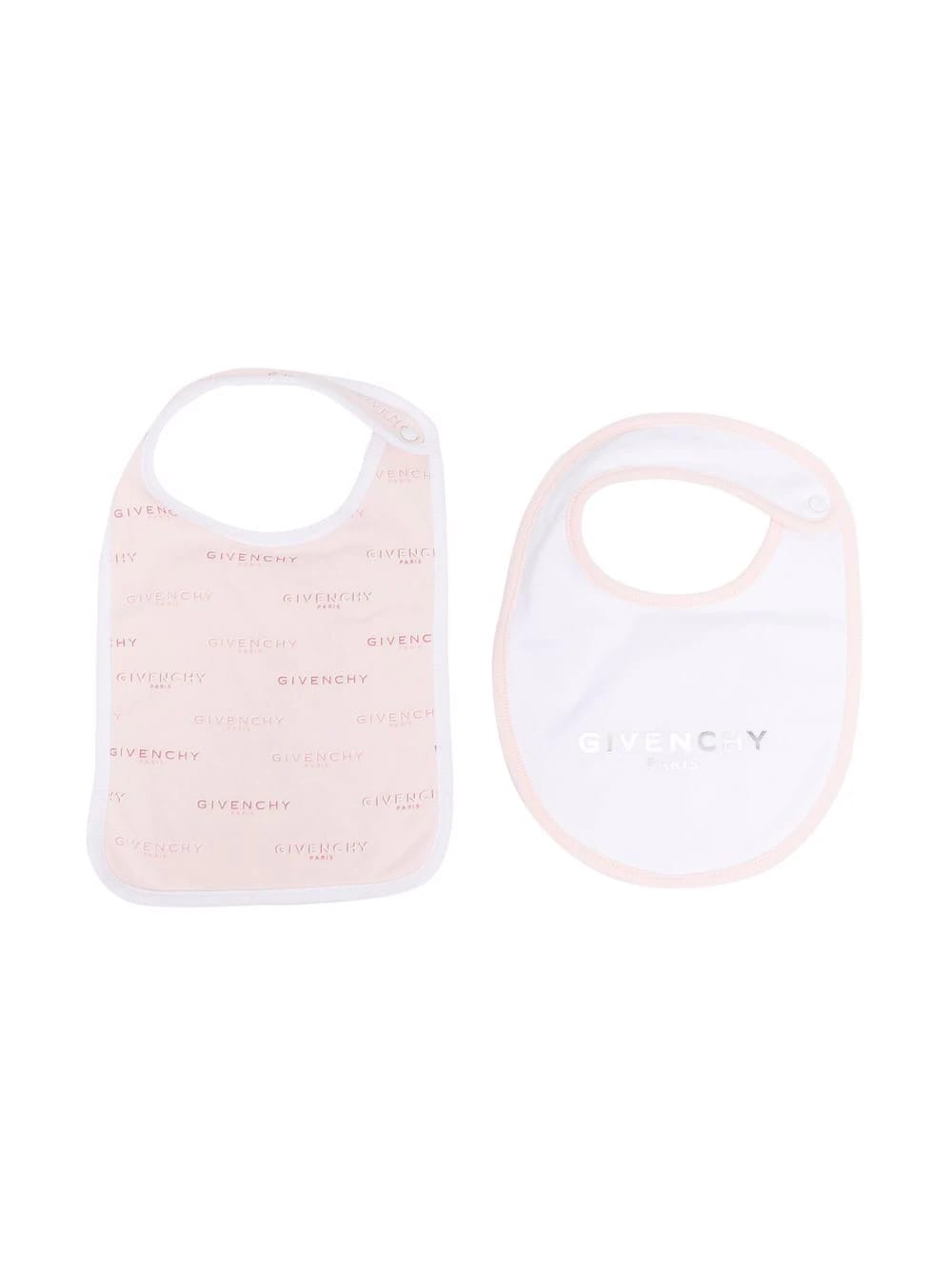 Givenchy White And Pink Baby Bibs Set With Logo