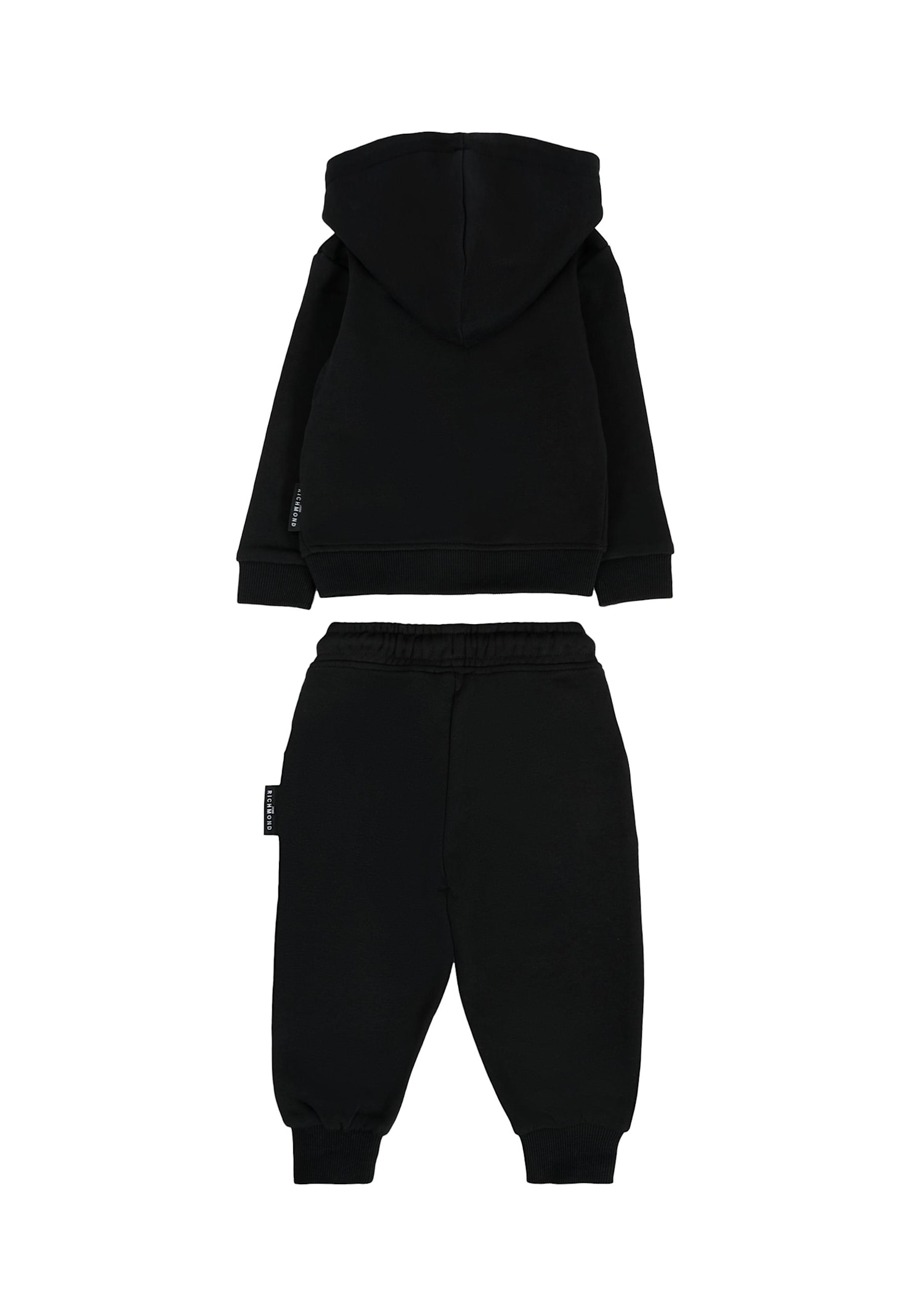 Richmond Black Suit For Babykids With Logo In Black