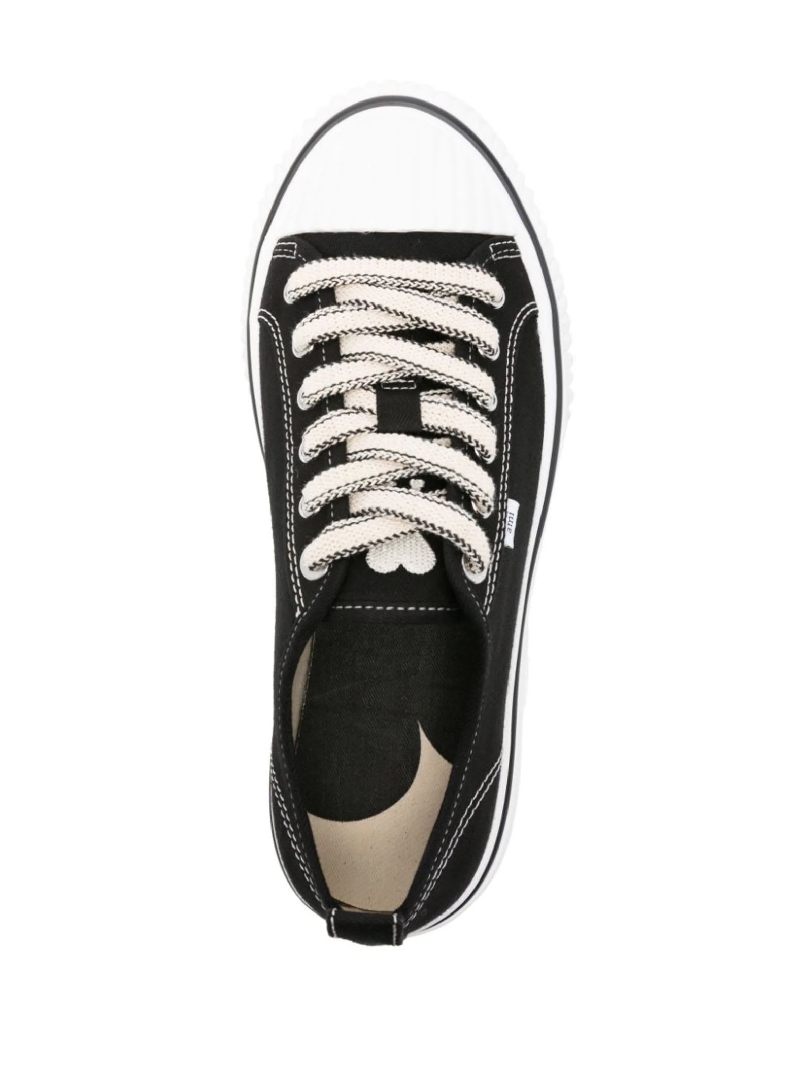 Shop Ami Alexandre Mattiussi Sn1980 Canvas Sneakers In Black