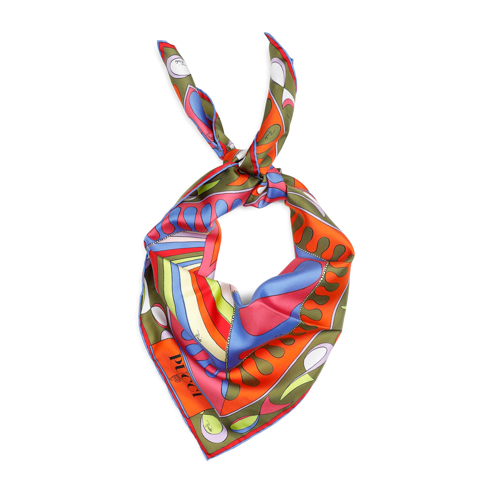 Shop Pucci 90x90 Scarf In Multicolor