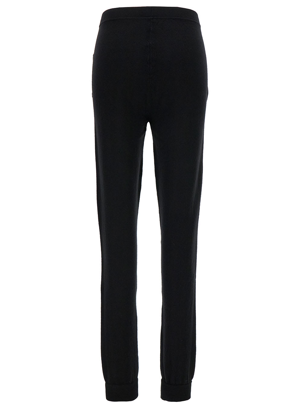 Shop Saint Laurent Black High-waisted Leggings With Pockets In Cashmere Woman