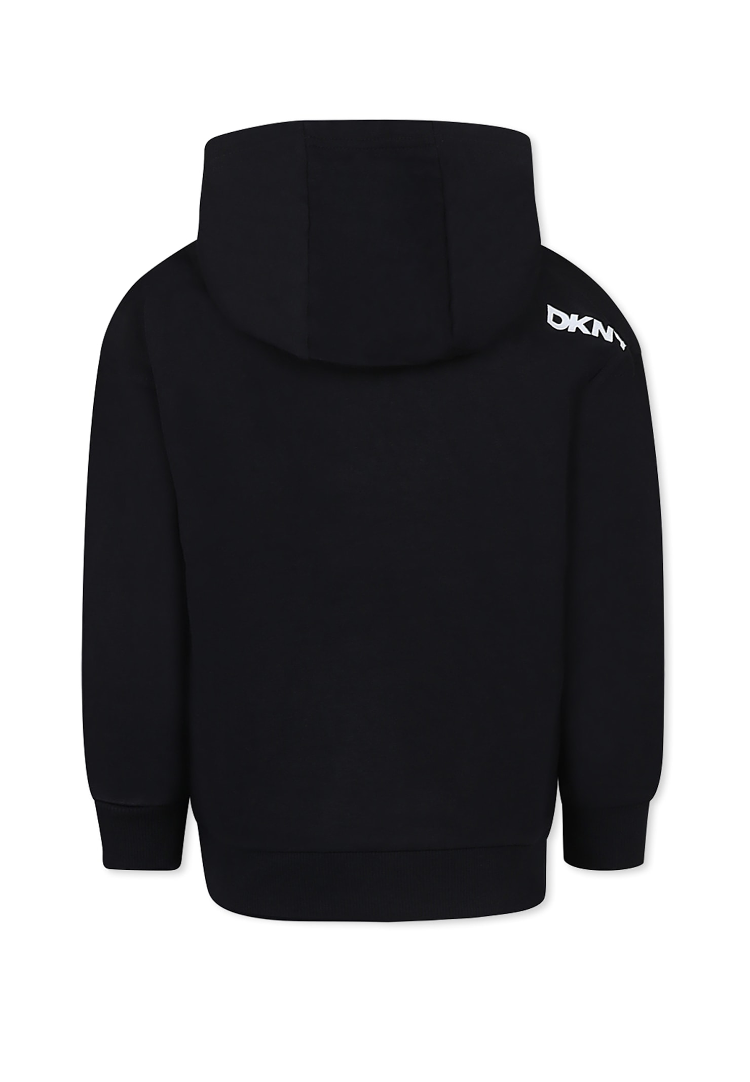 Dkny Black Sweatshirt For Girl With Logo In Black