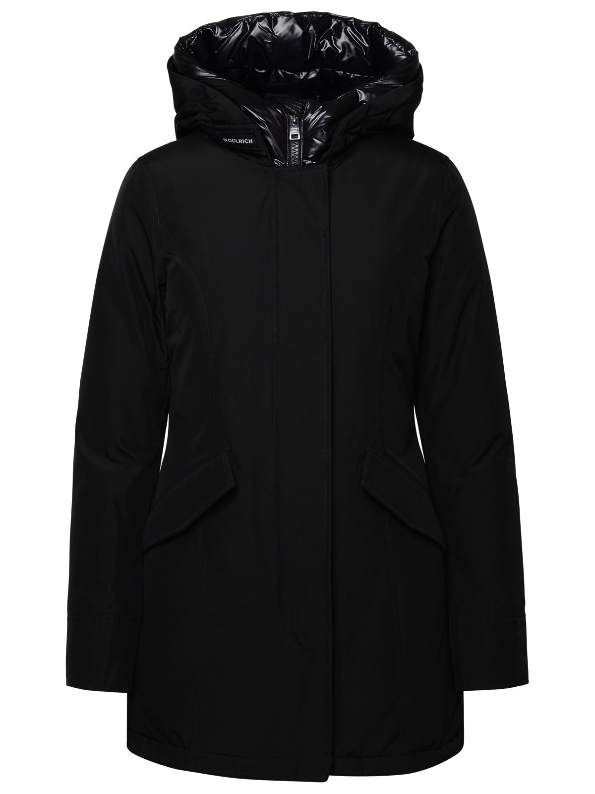 Shop Woolrich Artic Parka In A Cotton Blend In Black