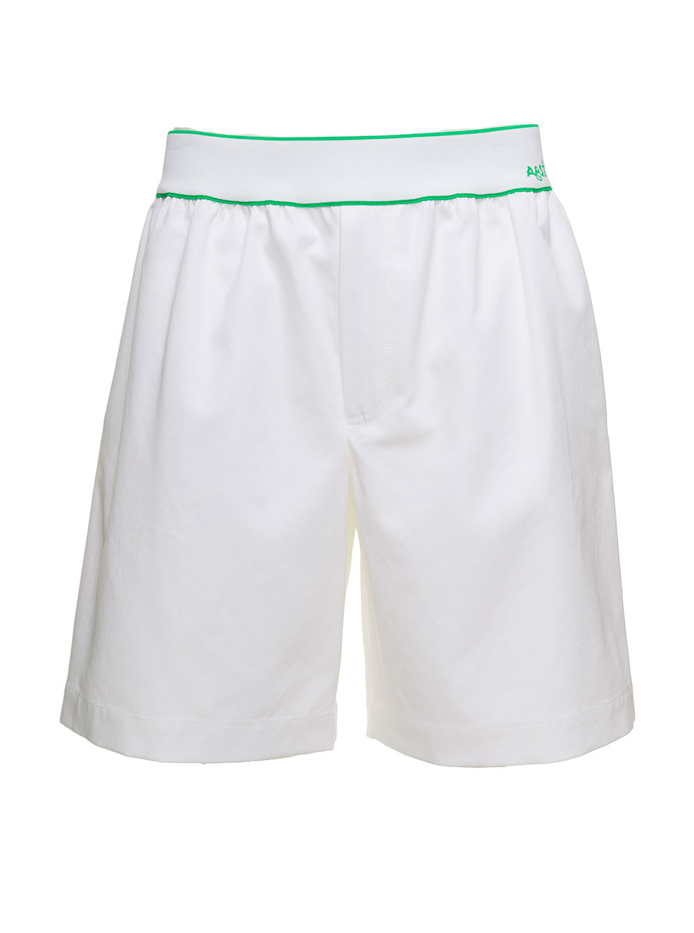 Bottega Veneta Mans White Cotton Twill Bermuda Shorts With Logo