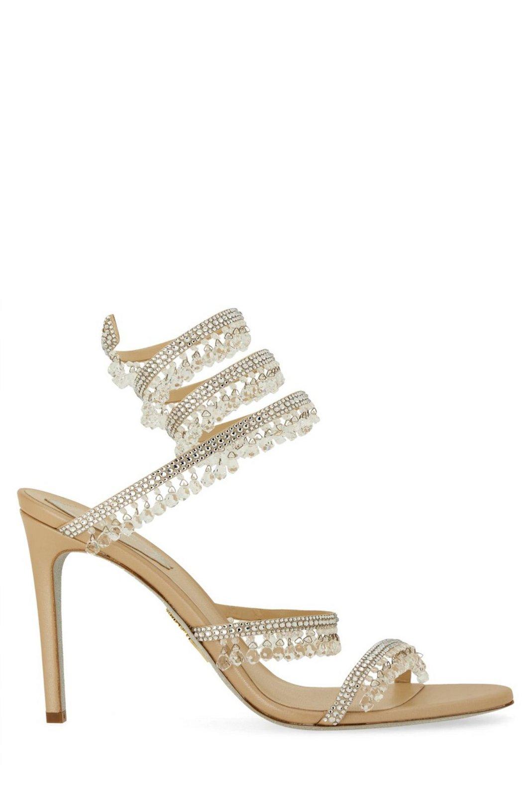 René Caovilla Cleo Embellished Wraparound Style Sandals