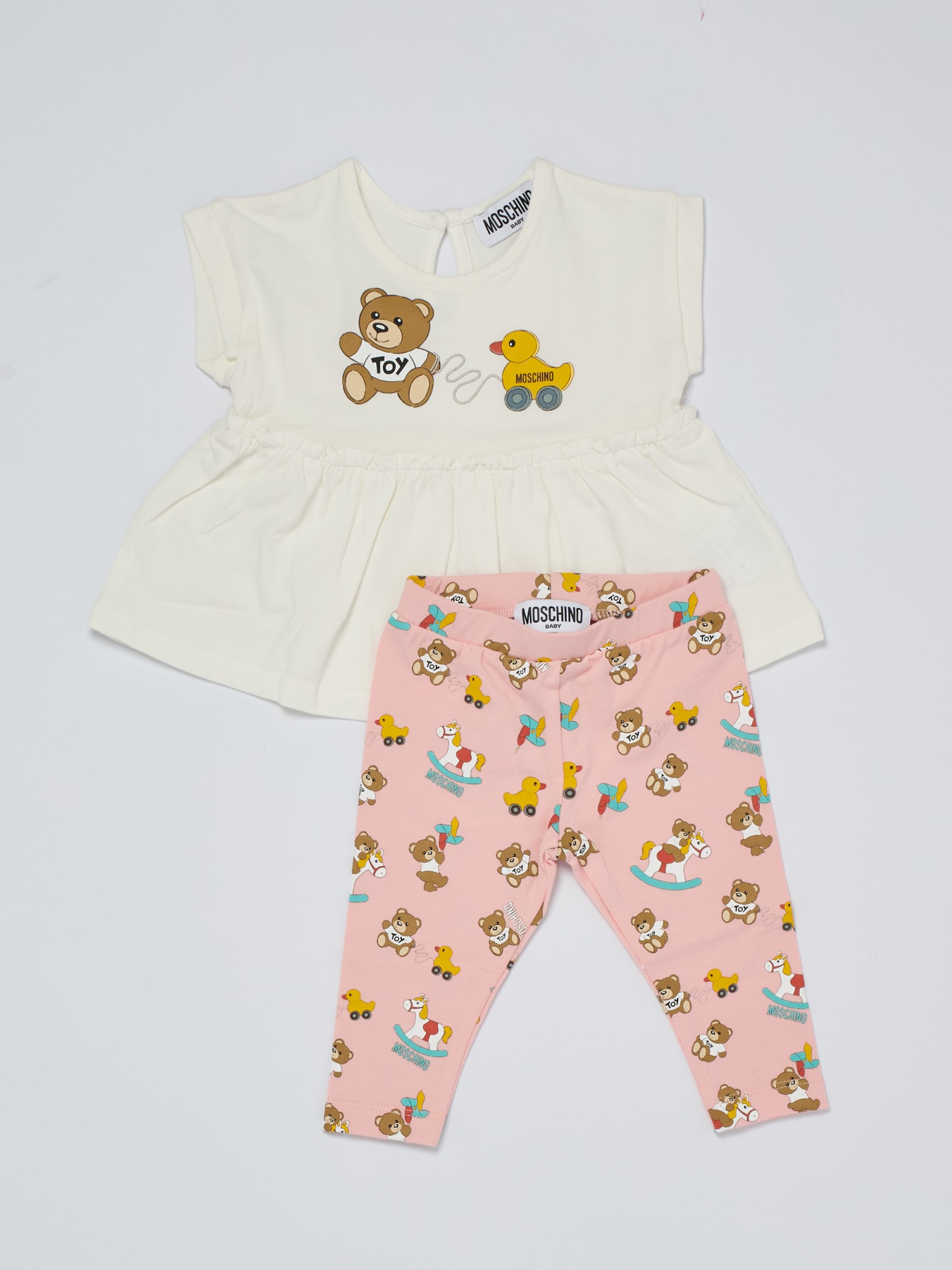 Moschino Babies' Suits Suit In Bianco-rosa