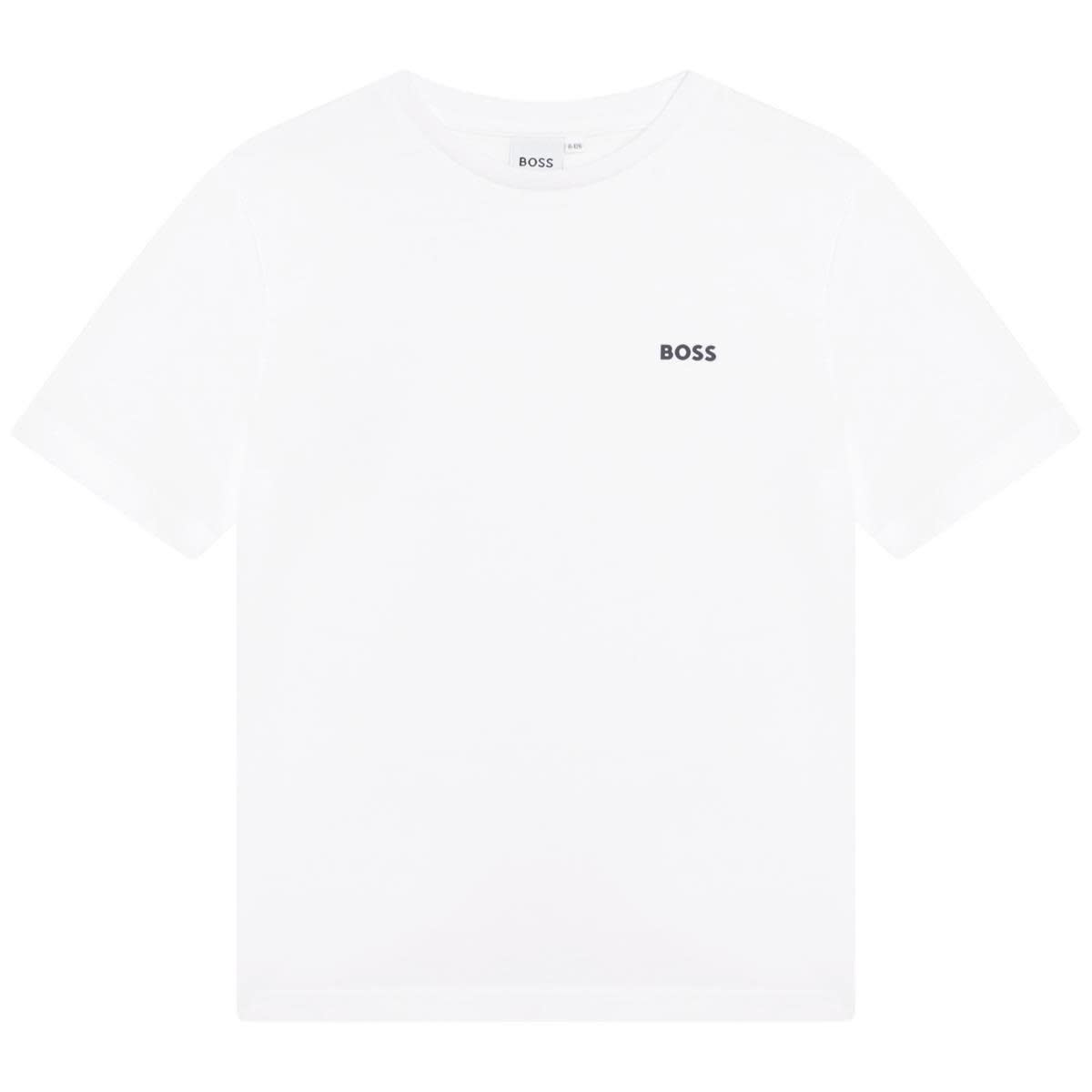 Hugo Boss Kids' T-shirt With Print In White