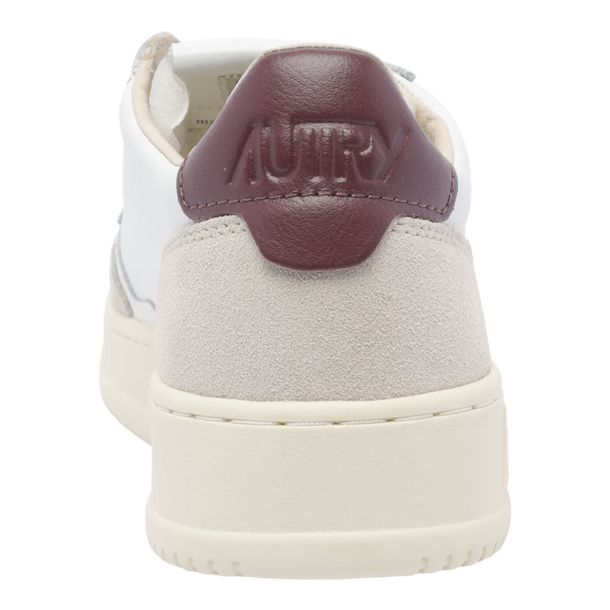 Autry Medalist Low Sneakers With Suede Inserts And Contrasting Heel In White