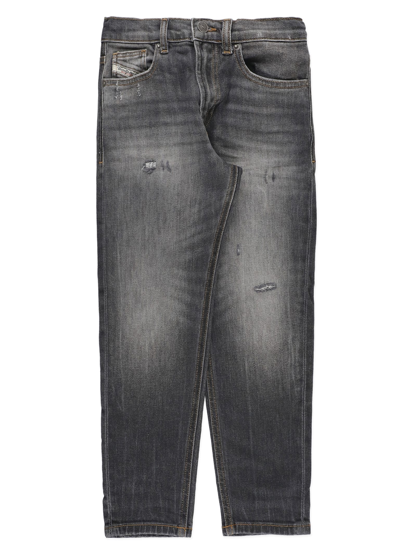 Diesel D-lucas Distressed-effect Tapered Jeans In Black
